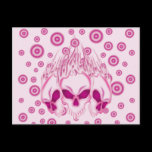 Flaming Pink Skulls postcards