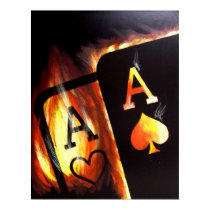 Flaming Pocket Aces Poker painting by Teo Alfonso posters