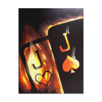 Flaming Pocket Jacks Fish Hooks Postcard Print by Teofaith Flaming Pocket Jacks Fish Hooks Postcard Print