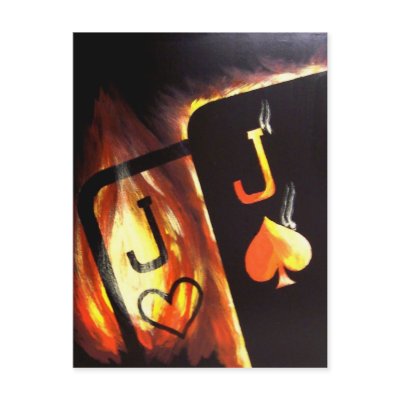 Flaming Pocket Jacks Fish Hooks Postcard Print by Teofaith