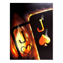 Flaming Pocket Jacks Fish Hooks Postcard Print