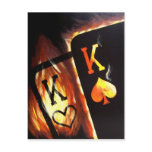 Flaming Pocket Kings Postcard Poker Print Cowboys