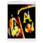 FLAMING POKER ACES by Teo Alfonso Greeting Cards