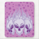 Flaming Purple Skulls mousepads