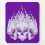Flaming Purple Skulls mousepads