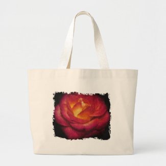 Flaming Rose Oil Painting Bag