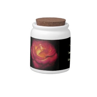 Flaming Rose Oil Painting Candy Dish
