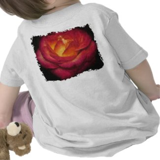 Flaming Rose Oil Painting Tee Shirt