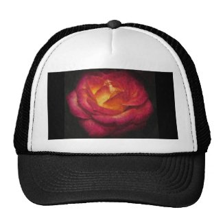 Flaming Rose Oil Painting Trucker Hats