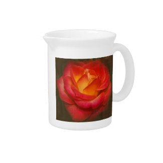 Flaming Rose On Parchment Pitcher
