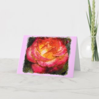 Flaming Rose Watercolor Cards