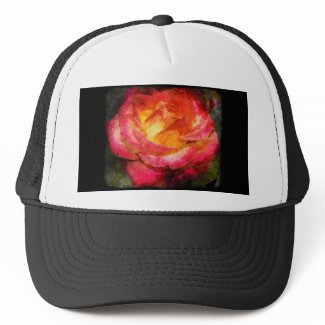 Flaming Rose Watercolor Hats