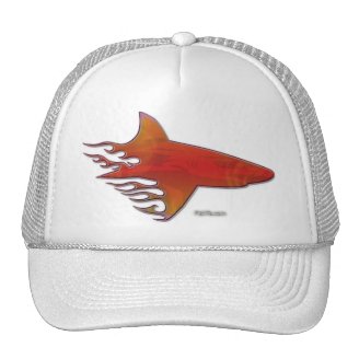 Flaming Shark by FishTs.com Hats