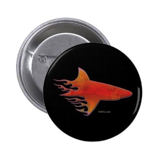 Flaming Shark by FishTs.com Pinback Buttons