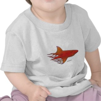 Flaming Shark by FishTs.com Shirts