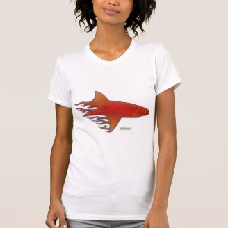 Flaming Shark by FishTs.com Tees