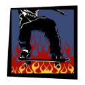 Flaming Skateboard t-shirt
