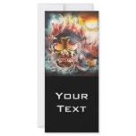 flaming skull abstract art custom rack card