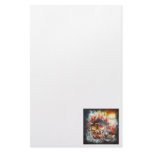 flaming skull abstract art personalized stationery