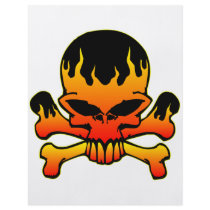 Flaming Skull and Crossbones Flyer Design