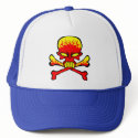 Flaming Skull and Crossbones hats by doonidesigns Flaming Skull and Crossbones hats