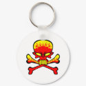 Flaming Skull and Crossbones keychains by doonidesigns Flaming Skull and Crossbones keychains