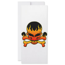 Flaming Skull and Crossbones rack cards