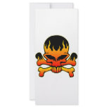 Flaming Skull and Crossbones Rack Card Template