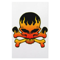Flaming Skull and Crossbones Stationery