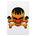 Flaming Skull and Crossbones Stationery
