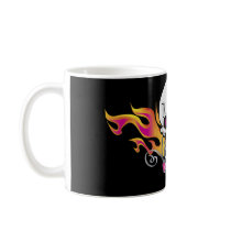 Flaming Skull and Hearts mugs