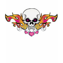 Flaming Skull and Hearts t-shirts by dlreyes41 Flaming Skull and Hearts t-shirts