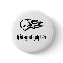 Flaming skull button