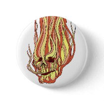 Flaming Skull Pin