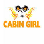 Flaming Skull Cabin Girl t-shirts