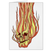 Flaming Skull Card