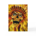 Flaming Skull Chief Birthday Card