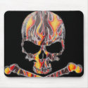 Flaming Skull & Crossbones Mousepad