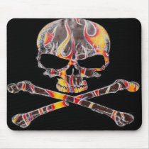 Flaming Skull & Crossbones Mousepad - Customized by MistaSCARY Flaming Skull & Crossbones Mousepad - Customized
