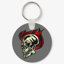 Flaming Skull Keychain