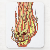 Flaming Skull Mouse Pads