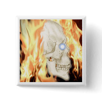 Flaming Skull of Doom! badge buttons