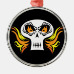 Flaming Skull Ornament