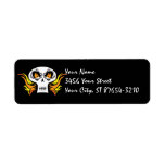 Flaming Skull Pirate Label