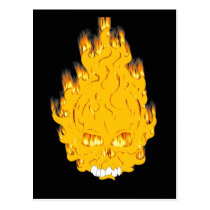 Flaming SKull Post Card