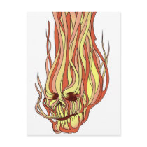 Flaming Skull Post Cards
