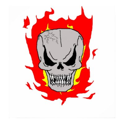 Flaming Skull Print by bobdelaneyIII