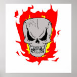 Flaming Skull Print