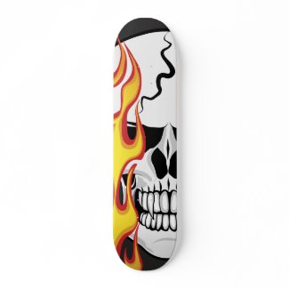 Flaming Skull skateboard