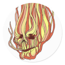 Flaming Skull Stickers